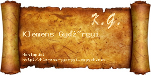 Klemens Györgyi névjegykártya