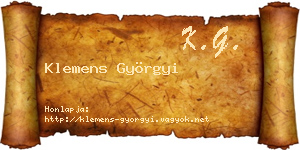 Klemens Györgyi névjegykártya