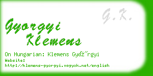 gyorgyi klemens business card